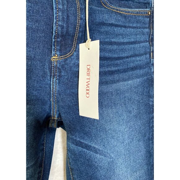 Driftwood Women's Charlee Jeans with Tags Embroidered Floral Denim Frayed Hem - Picture 4 of 9